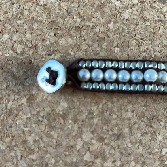 Leather Beaded Bracelet 7.5 inches - Picture 6 of 9